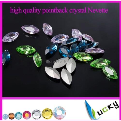 Super shiny Glass crystal Fancy stones 100pcs 9x18mm Navette shape sharp back rhinestones jewelry strass Freeshipping