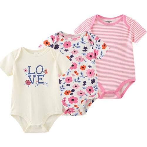 2020 Unisex Baby Girl Clothes Bodysuits 3PCS Newborn Cotton Baby Boy Clothes Girls Baby Clothing Short Sleeve Roupas de bebe