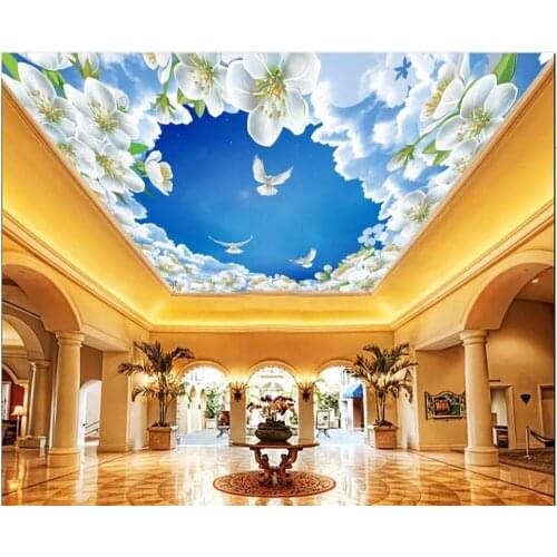WDBH custom photo 3d ceiling murals wallpaper Lily simple botanical flower home decor 3d wall murals wallpaper for living room
