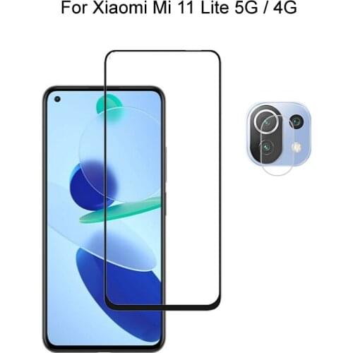 For Xiaomi Mi 11 Lite 5G / 4G Screen Protector Protective Tempered Glass Full Cover Explosion Proof & Camera Lens Film