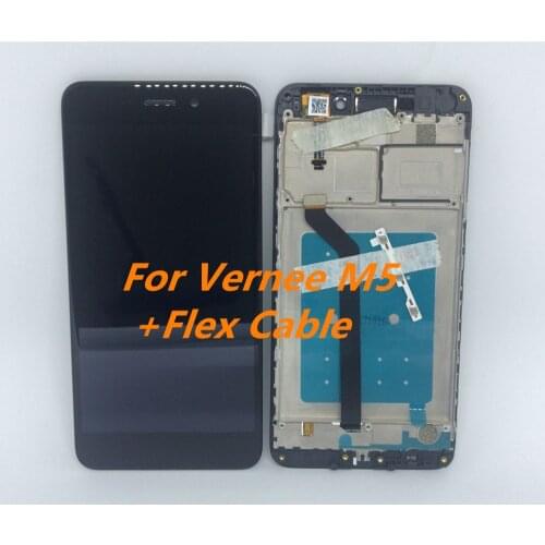 New For Vernee M5 1280*720 5.2''Phone LCD Display Assembly With Power Volume FPC Cable+Touch Screen Digitzer Repair Panel Glass
