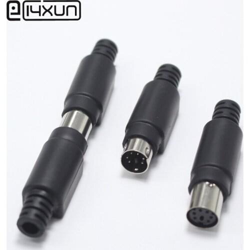 1set PLC 6 Pin Male Female Plug jack MD6 S Terminal Connector Welded Mini 6P Signal Socket Large Keyboard Adapter