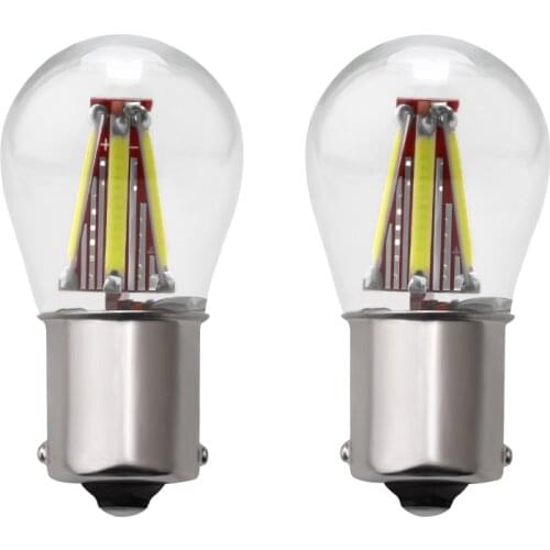 1PCS 1156 P21W BA15S 1157 BAY15D COB LED Filament Chip Car Brake Lights Auto Reverse Bulb Parking Lamp Glass 12V White Yellow