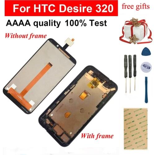 100% Test For HTC Desire 320 LCD Touch Screen Digitizer Panel Sensor LCD Display Panel Desire 320 LCD Screen Assembly Frame