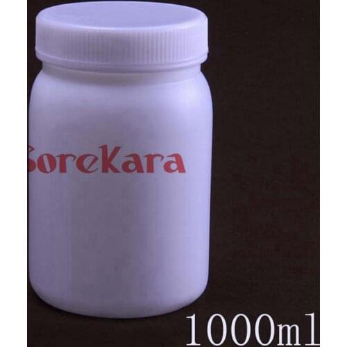 1000ml White Plastic Bottle Reagent Sample Vials Plastic Lid 68mm Wide Plus Mouth