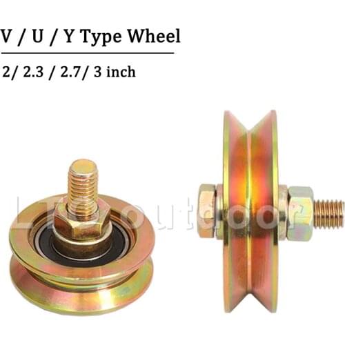 2PCS Steel Y\U\V groove Casters Without Bracket Sliding Gate Roller for Track Industrial Machines Wire Rope Rail