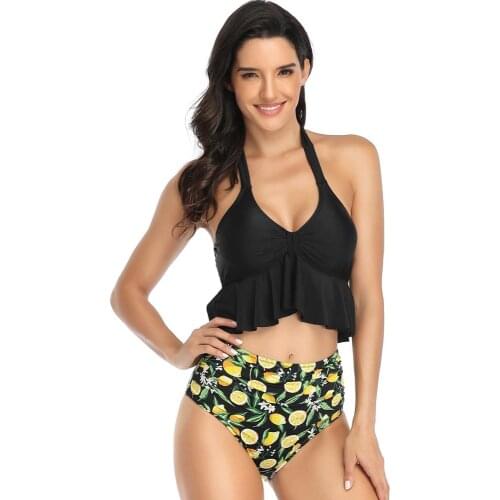 2020 Halter Tankini Swimsuit Women Plus Size Swimwear Swimming Suit For Women Female two piece Swimsuit Girls Bathing Suit