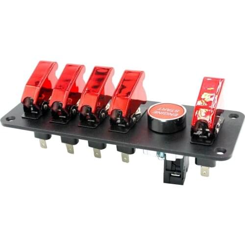 6 Gang Car Racing Toggle Ignition Switch Panel Engine Start Push Button