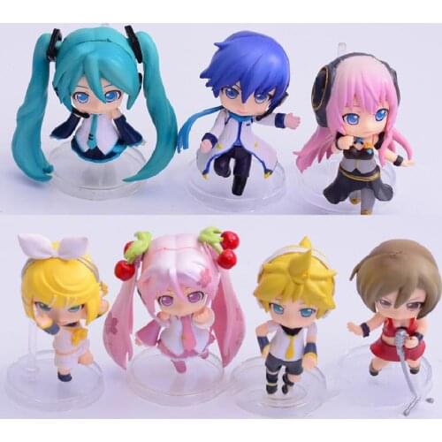 7pcs Japan Anime Kawaii Action Hatsune Miku Figures Toys Girls Pvc Figure Doll Model Toys Birthday Girl Home Deco