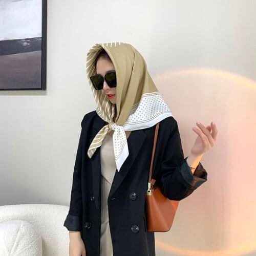 90cm * 90cm Design Scarf Lady Shawl Printed Silk Felt Headscarf Scarf Lady Headscarf Square Scarf Lady Wrap Scarf 2021