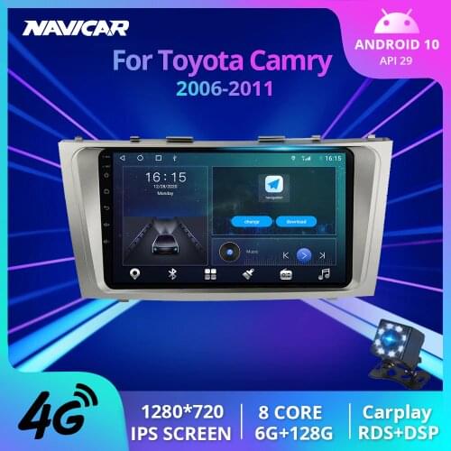 NAVICAR 2Din Android10 Car Radio For Toyota Camry 2006-2011 GPS Navigation Stereo Receiver Car Multimedia Player DSP Auto Radio