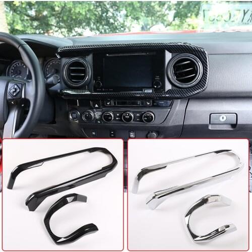 Car Center Console Dashboard Air Conditioner Outlet Frame Cover Trim ABS Silver For Toyota Tacoma 2016-2020 Interior Accessories