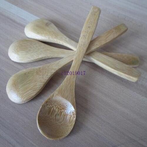 Free shipping 300pcs 13CM Food grade varnish honey bamboo spoon custom LOGO#113