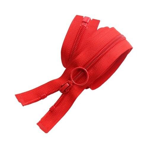 Free shipping 5pcs/lot 5# red 100cm Nylon zipper single head zipper circle big clothing bags tents pull the tooth coat zipper