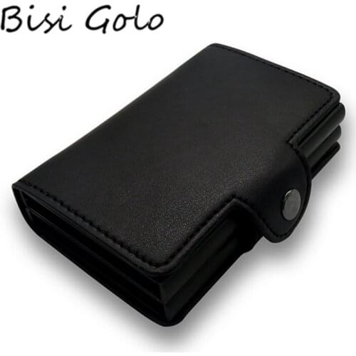 Bisi Goro 2020 Metal Credit Card Holders Rfid Automatic Card Set Vintage Business 2 Aluminum Wallet New Business ID Card Holders