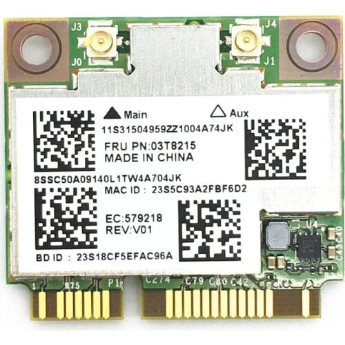 Broadcom 03T8215 BCM94352HMB 802.11ac Dual Band 2x2 Wireless-AC Wifi+Bluetooth 4.0 867Mbps Mini PCI-E Card for Lenovo