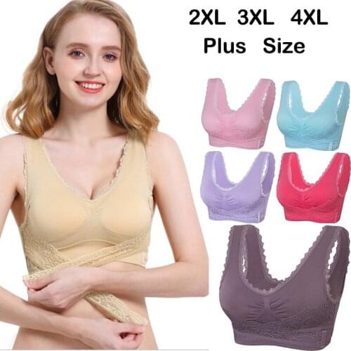 Push up Bra Women Sport Bras Seamless Lace Wireless Thin Underwear