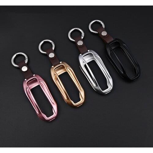 Aluminium Alloy Car Key Case Bag Auto Key Shell For Tesla Model X Protective Cover Skin Shell Car Styling Accessories