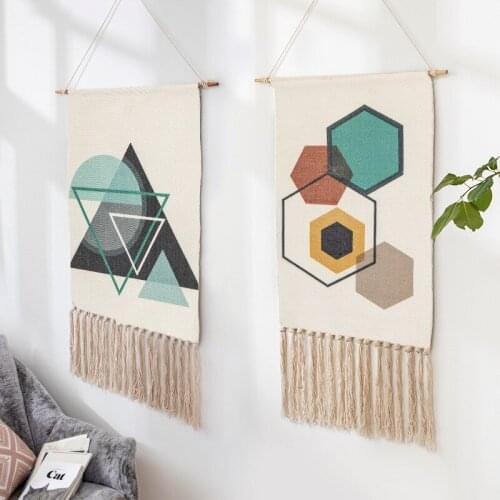 Tassel Tapestry 98*50cm Decoration Nordic Handwoven Meter Box Dormitory Renovation Fabric Background Cloth Bedroom Hanging Cloth