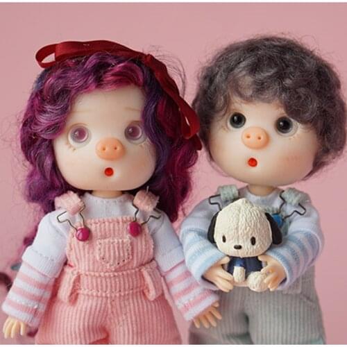 Obitsu11ob11 baby clothing azone12cu-poche beautiful knot pig An Qi wear stitching sleeve T-shirt accessories