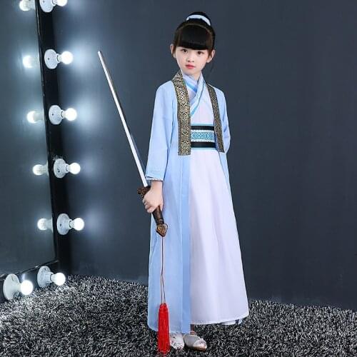 Children Traditional Folk Ancient Costume Tang Dynasty Chinese Hanfu Clothing Girls Fairy Princess Tang Suit Hanfu Costume
