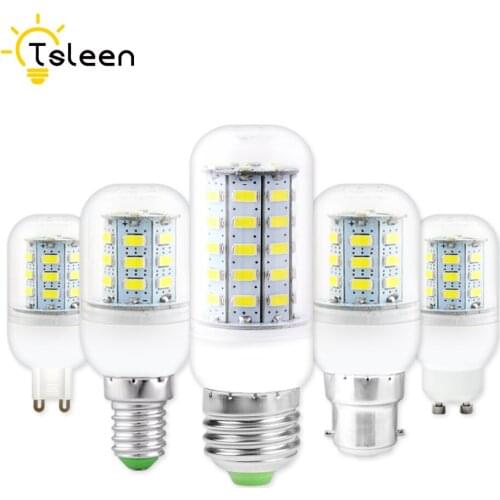 E27 Ultra Bright 5730 SMD E14 220V GU10 G9 Led 7W 9W 12W 15W B22 Warm Cool White LED Corn Bulb Lamp Light Chandelier Lighting