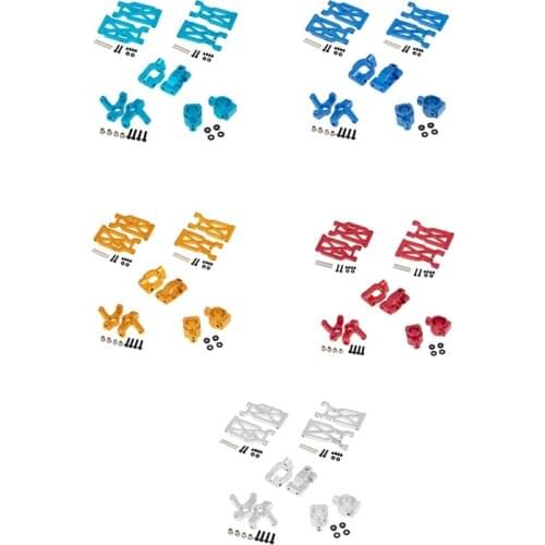 10Pcs Aluminum Alloy Front Rear Suspension Arm Steering Cup Set for Wltoys 104001 1/10 RC Car Upgrade Parts