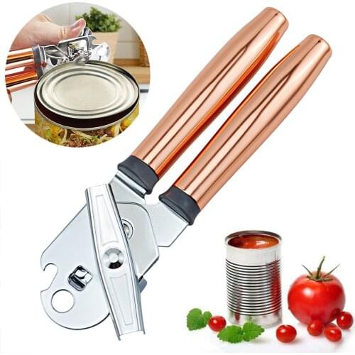 Can Opener Safe Cut Smooth Edge Can Opener Handheld Manual Can Opener Stainless Steel Cutting Beer Opener Zinc alloy Handle