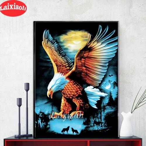 Laixiaoli 5D DIY Diamond Painting Accessories Bald Eagle Full Square/Round drill Rhinestones Mosaic Sharp claws Home Decoration