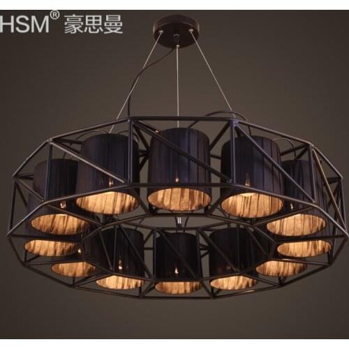 Loft retro industrial wind iron pendant light restaurant hotel nostalgic bar hanglamp