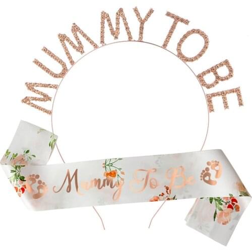 Mommy To Be MOM TO BE Sash Hair Band DIY Gender Reveal Party Decorations Baby Shower Party Supplies