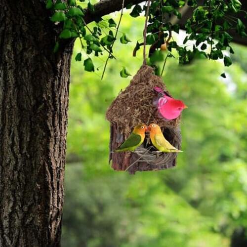Novelty Hanging Nest Bird Nest Simulation Tree Outdoor Garden Courtyard Handwoven Breeding Bird Shelter Accessory