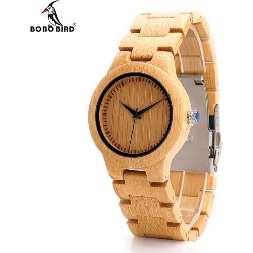 BOBO BIRD Original Brand Bamboo Women V-L28 Watches Handmade All Bamboo Ladies-quartz Watch with Japan Movement as Gift Item