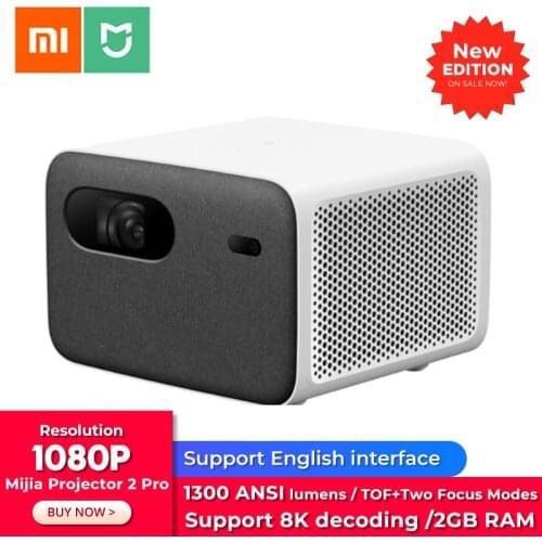 Original Xiaomi Mijia Projector 2 Pro HD 1080P Laser TV 1300 ANSI Lumens 16GB eMMC Dolby Home Theater Support Side Projection