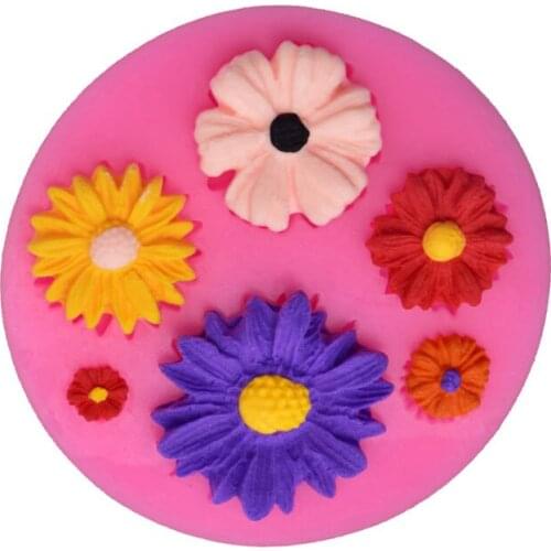 Sunflower Chrysanthemum Silicone Mold Daisy Clay Chocolate Fragrance Cake Fondant Silicone Mold DIY Cake Baking Accessories