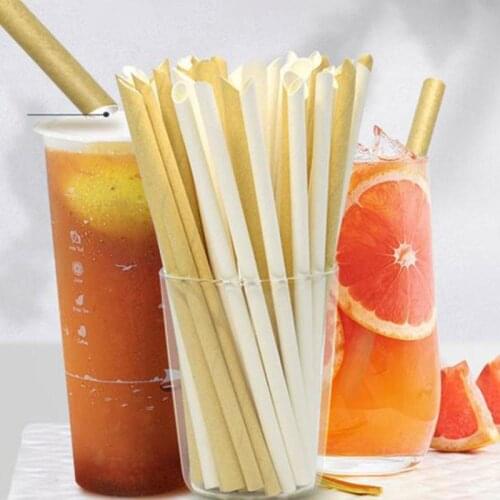 Drinking Straws 100PCS Paper Straw 100% Biodegradable Environmentally Friendly Portable Bar Kitchen Accessories