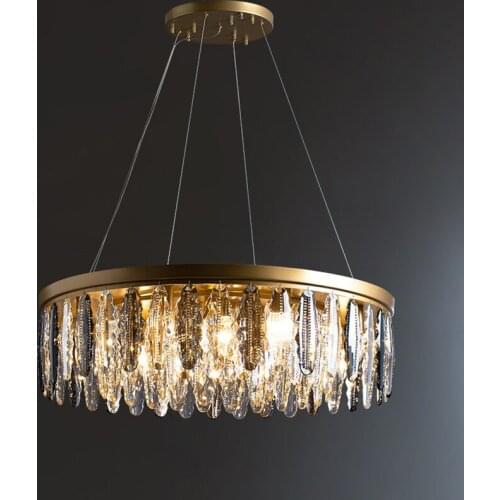 UMEILUCE Modern Crystal Pendant Light Luxry Copper Chandelier for Living Dining Room Hotel Foyer Rond Lamp