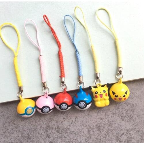 Takara Tomy Doll Toys Pokemon Pikachu Pokeball Poke Ball Bells Keychain Bag Ornamnet Kids Gifts