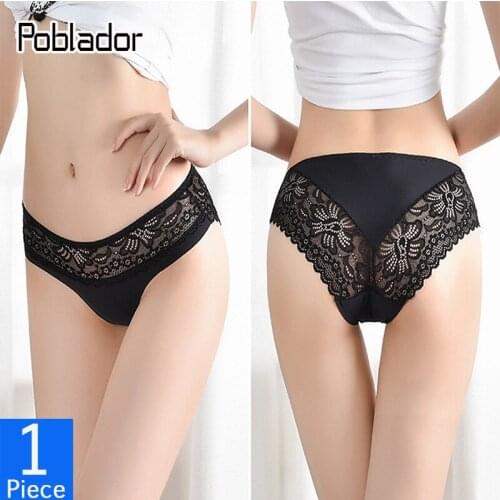 Poblador Sexy Panties Lace Women Underwear Low Rise Seamless Fashion Female Lingerie Lace Embroidery Comfort Breathable Briefs