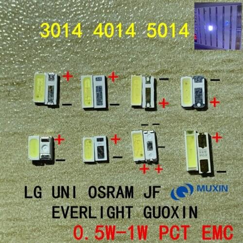 50-100PCS LED Bead Cool White 3014 4014 5014 JUFEI UNI SEOUL LG GUOXIN 0.5W 0.8W 1W 3V 6V 150mA for TV/Backlight high power