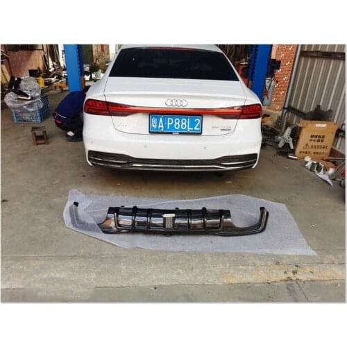 High Quality Carbon Fiber Rear Diffuser Lip Spoiler For Audi A7 S7 2019 2020 2021 2022 Car Bumper Accessories With Lamp