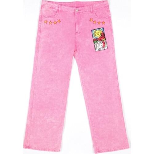 Women’s Vintage Clothes Pink Jeans Pants Young Denim Trousers Summer Autumn Female Jeans Plus Size Female Streetwear Women Jeans