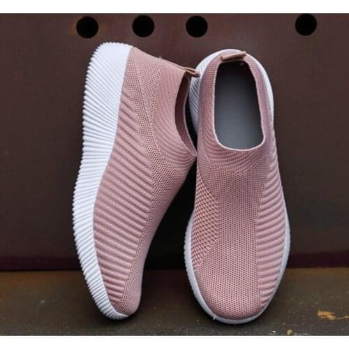 Women Vulcanized Shoes High Quality Women Sneakers Slip On Flats Shoes Women Loafers Plus Size 43 Walking Flat Shoes