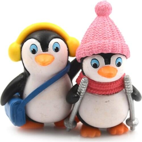 1/4pcs DIY Crafts Mini Winter Penguin Miniature Figurine Christmas Figures For Fairy Garden Gnomes Moss Decoration