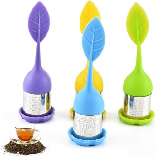 1Pcs Reusable Strainer Drop Tray Tea Ball Herbal Spice Filter Tea Leaf Silicone Tea Infuser Tea Accessories Cocina Kitchen Tool