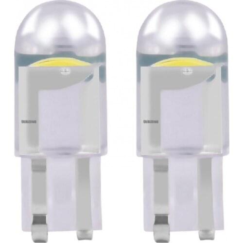 2Pcs T10 Car Auto Width Indicator Lights COB Glass Transparent LED Bulb Lamps
