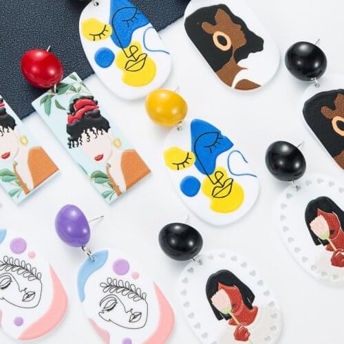 2021 Popular Art Acrylic Earrings For Women Resin Geometric Earrings Bohemian Jewelry Gift Wholesale