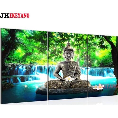 3pcs 5D Diy round/square diamond painting Buddha Diamond Mosaic Embroidery cross stitch Y4056