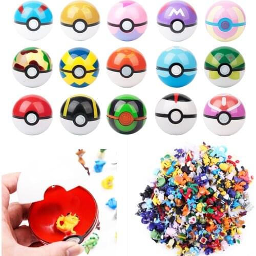 7cm 15Pcs Pokeball + 24pcs Random Inside Pokemon Figures Toys Elf Ball Pikachu Doll Children Gifts