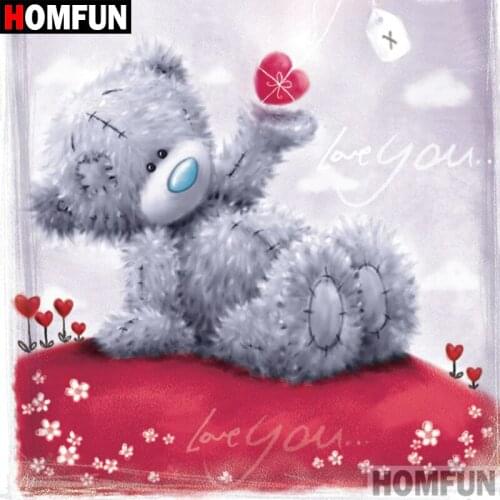 HOMFUN 5D DIY Diamond Painting Full Square/Round Drill "Cartoon bear" 3D Embroidery Cross Stitch gift Home Decor A03797